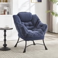 thumbnail image 2 of Lazy Chair with Ottoman – 37.4" Tall – Side Pocket – 250 lb Capacity – Compact Corner Design, 2 of 11