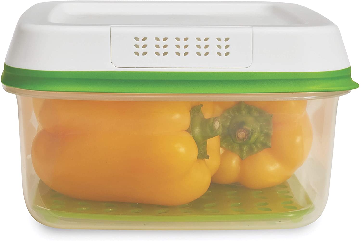 Rubbermaid FreshWorks Produce Saver Food Storage Container, Large Square, 11.1 Cup, Green