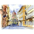thumbnail image 2 of Bolokofsky, Ronald 24x19 Gold Ornate Wood Framed with Double Matting Museum Art Print Titled - Budapest Street, 2 of 4