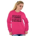 thumbnail image 4 of Cute Femme Fatale Sassy Attitude Women Plus Size Crewneck Sweatshirt Brisco Brands 5X, 4 of 5
