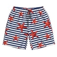 thumbnail image 5 of Goofa Starfish Navy Blue Stripe Printed Mens Swim Trunks Summer Quick Dry Short Beach Swimwear Bathing Suits-3X-Large, 5 of 9