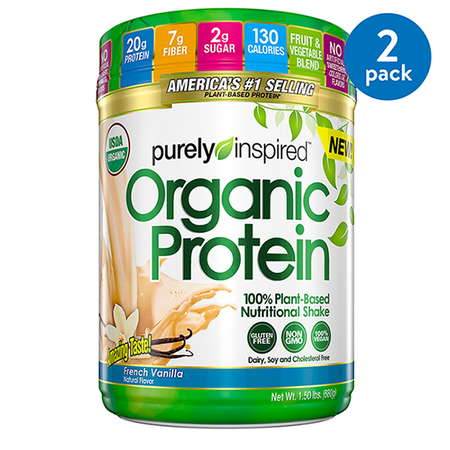 (2 Pack) Purely Inspired Organic Vegan Protein Powder, Vanilla, 20g Protein, 1.5 (Best Vegan Plant Based Protein Powder)
