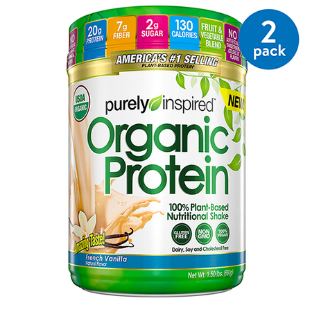 (2 Pack) Purely Inspired Organic Vegan Protein Powder, Vanilla, 20g Protein, 1.5 (Best Vegan Protein Blend)