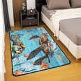 thumbnail image 2 of Erosebridal Aqua Sea Turtle Rugs For Bedroom 4'11" x 3'3", Underwater World Living Room Rug, Non Slip, 2 of 5