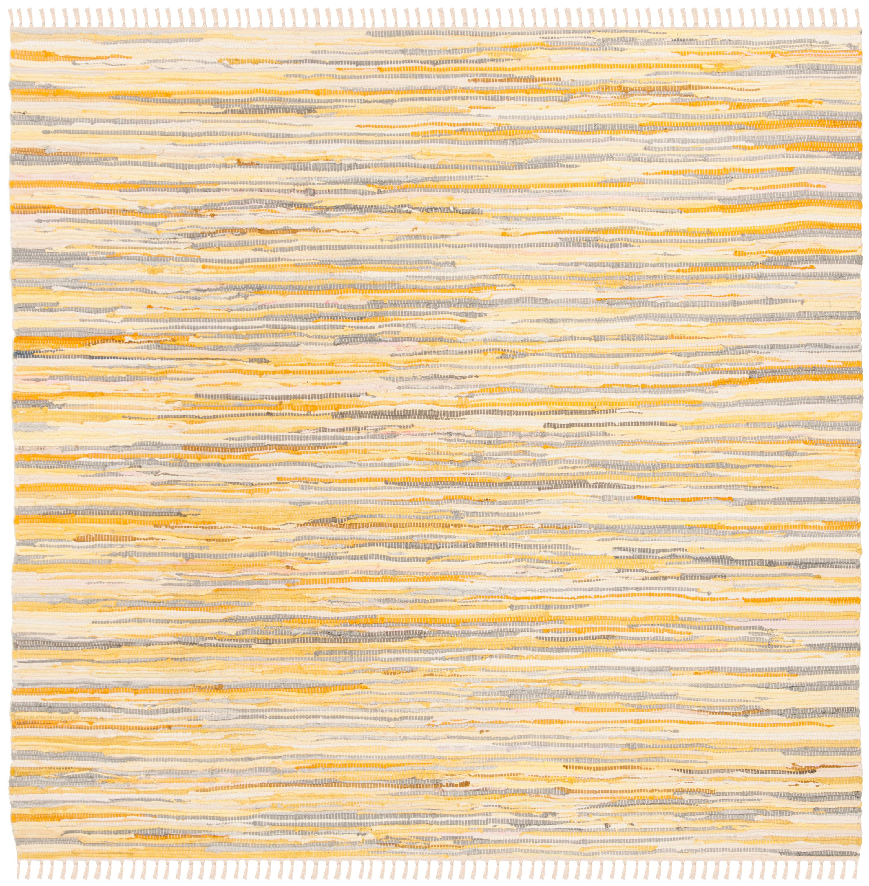 Gold Safavieh Rag Rug Collection RAR129N Handmade Boho Stripe Cotton Runner Multi 2'3 x 6'