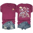thumbnail image 1 of Fiudx Ropa de Mujer Blusas con Estampado de Flores Pequeñas para Mujer Top de Manga Corta con Cuello Redondo, 1 of 6