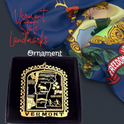 I Love My State Vermont State Brass Ornament Black Gift Box