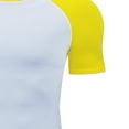 thumbnail image 4 of DPTALR Men's Casual Sport Slim Fit High Stretch Round Neck Fitness Long Sleeve T-Shirt,Yellow,Big Men's,Tall Men's XL，Young Men's, 4 of 5