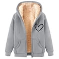 thumbnail image 4 of Arlun Zip up Hoodies for Women Sherpa Lined Warm Full Zipper Hooded Sweatshirts Casual Smile Letter Printed Drawstring Long Sleeve Workout Jackets with Pockets Grey XXXL, 4 of 4