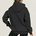 thumbnail image 5 of IROINNID Women's Fall Tops Long Sleeve Fall And Winter Solid Color Hooded Sweatshirt Loose Fit Casual Basic Hoodie,Black, 5 of 8