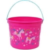 Pink Magical Unicorn Halloween Bucket Easter Basket Birthday Bucket Candy Bag (1 - Bright Pink)