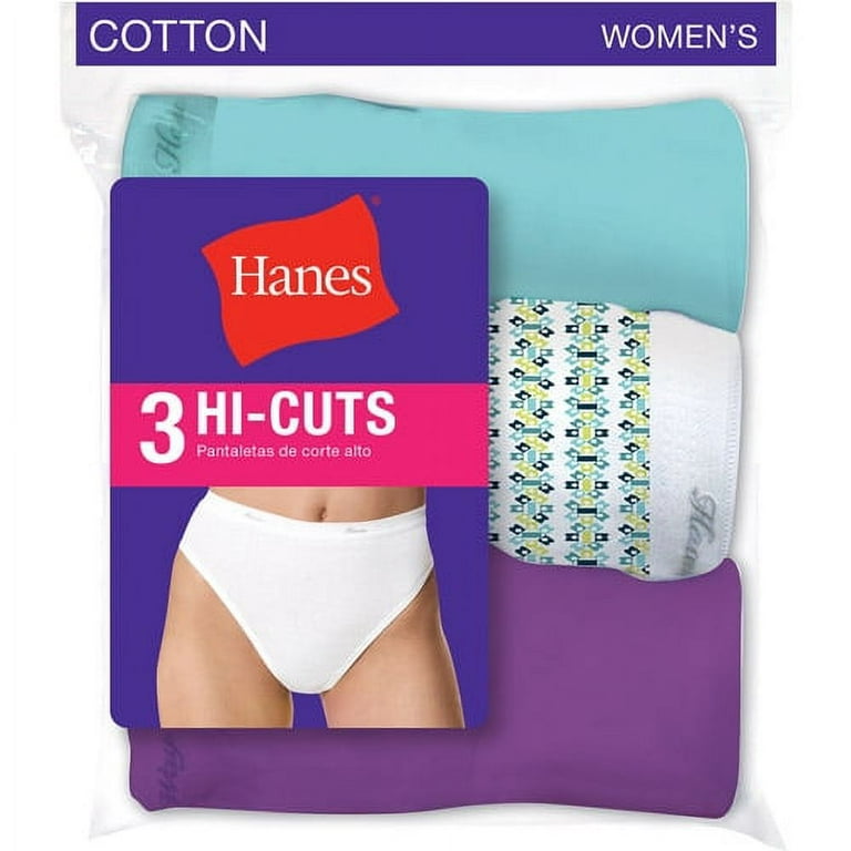 16 Wholesale Hanes Women's HI-Cut Panties 3-Pack