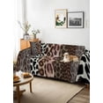 thumbnail image 3 of Animals Printed Striped Couch Cover for Dogs, Rustic Country Leopard Textured Washable Sofa Covers Slipcover for Pets Dogs Futon Cover, Couch Recliner Covers, Oversized Chair Slipcover 71"x91", 3 of 9