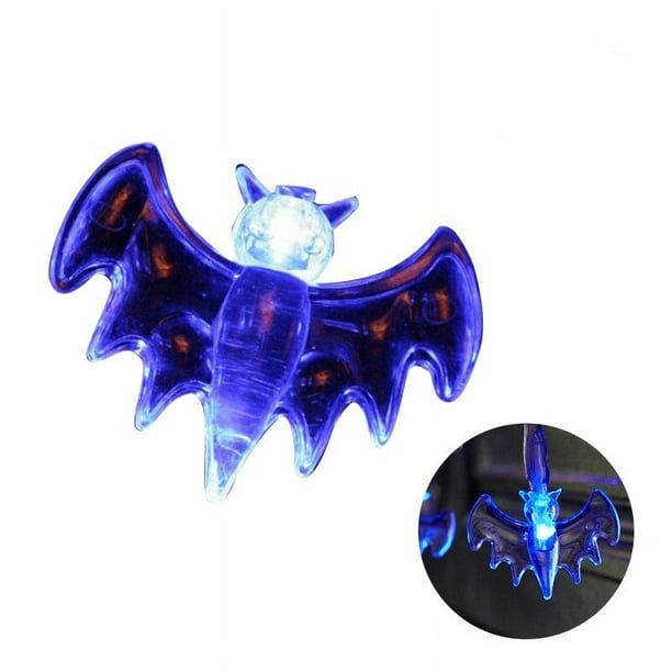 EeaseMX Guirnalda de 10 luces LED con forma de murciélago, decorativas para fiestas, interiores y exteriores (azul)
