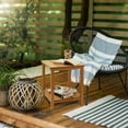 thumbnail image 3 of Casafield Adirondack Side Table, Cedar Wood End Table with Shelf for Patio, Lawn, and Garden - Natural, 3 of 8