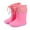Pink, variant on Xfvqtps Kids Child Rain Boots with an Elastic Boot Collar Adjustable Drawstring Solid Color Waterproof Non Slip Light up Rubber Sole Garden Shoes Outdoor EVA Rain Shoes for 2-9 Years Blue