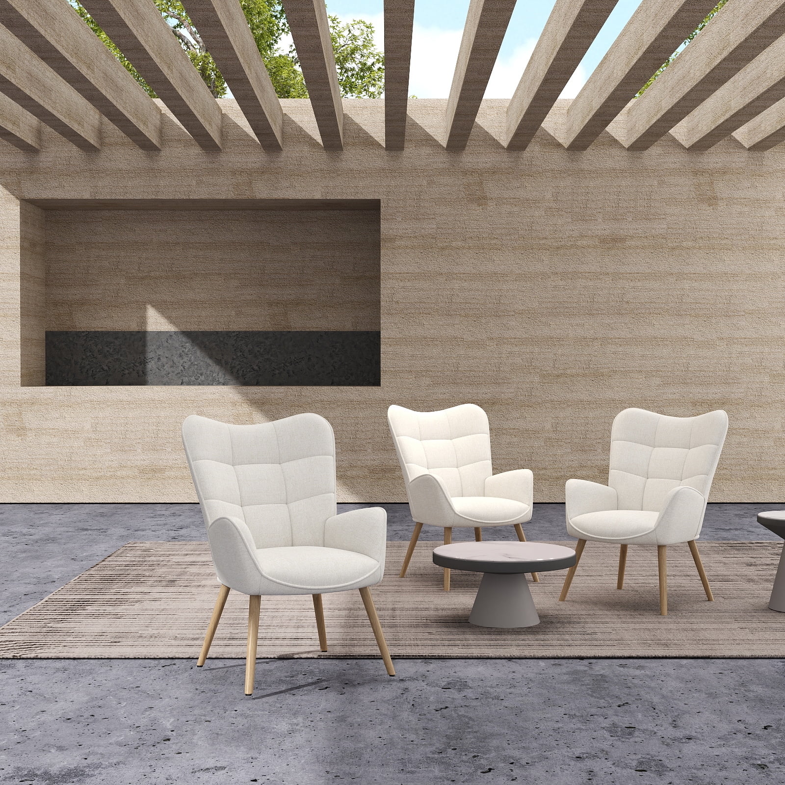 Homy Casa Waiting Room Guest Chair Office Reception Charis Lounge Charis for Living Room Bedroom Makeup, Beige