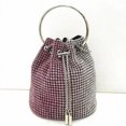 thumbnail image 3 of Mini bolso de noche para mujer, bolso de mano y monedero de diseñador de lujo, novedad de 2023, bolsos tipo cubo con cadena de diamantes de imitación brillantes y metálicos, 3 of 5