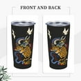 thumbnail image 2 of Japanese Style Dragon Tiger Tumbler Cup with Lid And Straw,20oz Insulated Double Wall Stainless Steel Travel Coffee Tumbler Mug, 2 of 6