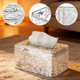 thumbnail image 4 of Funda decorativa para cajas de papel de seda • Portahojas de papel con patrón en relieve • Dispensador elegante de plástico transparente • Decoración moderna de mesa de mesa para salón en casa, 4 of 6