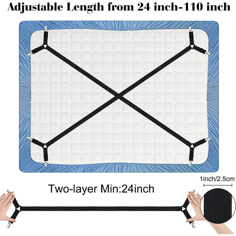 FeelAtHome Bed Sheet Holder Straps Criss-Cross - Sheets Stays Suspenders  Keeping Fitted Or Flat Bedsheet in Place - for Twin Queen King Mattress  Holders Elastic Clips Grippers Fasteners Garters Bands - Yahoo Shopping