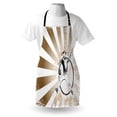 thumbnail image 3 of Baseball Apron Retro Illustration of Baseball Player on Distressed Striped Pattern Pop Art Image, Unisex Kitchen Bib Apron with Adjustable Neck for Cooking Baking Gardening, Brown White, by Ambesonne, 3 of 3