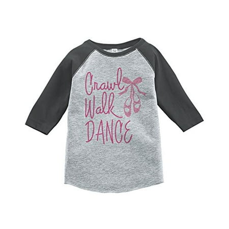 

7 ate 9 Apparel Kids Crawl Walk Dance Grey Baseball Tee