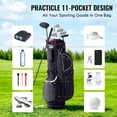 thumbnail image 4 of Bolsa para carrito de golf VEVOR con organizador de 14 posiciones en la parte superior negra, 10 bolsillos, 4 of 9