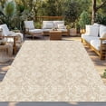 thumbnail image 2 of Beige Baroque Outdoor Rug 6x9 Ft - Reversible Patio Rug Outdoor Camping Rugs, Retro Farmhouse Abstract Scroll Floral Washable Indoor Outdoor Area Rugs, Non-Slip Outdoor Carpet Runner for Deck/Porch, 2 of 8