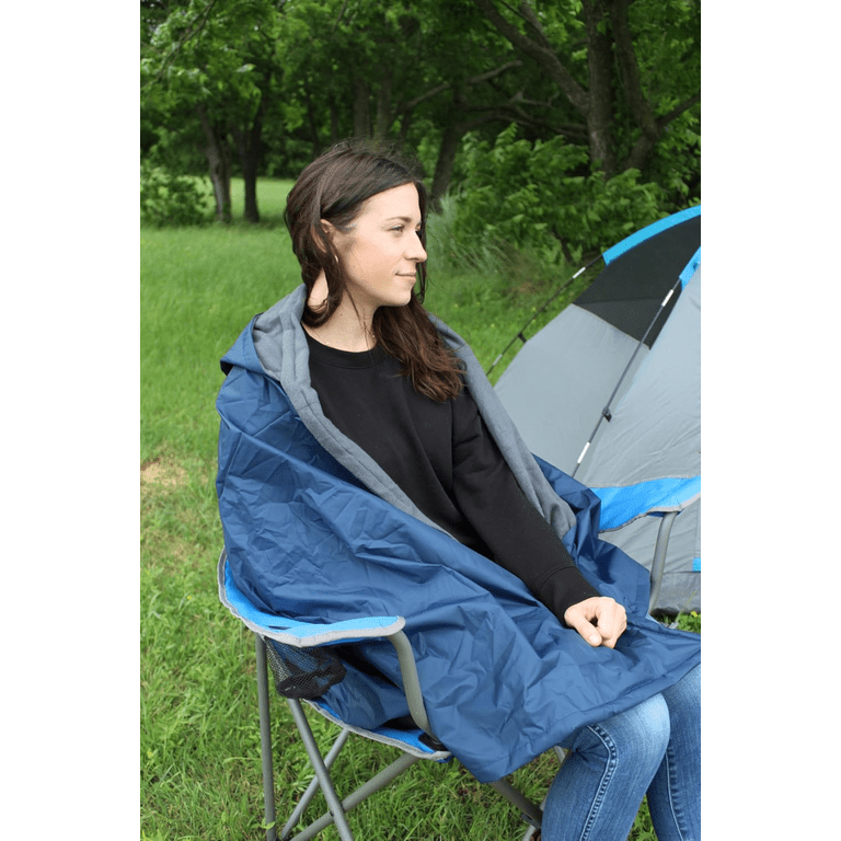 WOLF Essentials Anywear Hooded Cushion Outdoor Blanket 56 x107