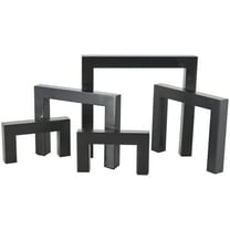 13" x 7" Black Metal Abstract Square Arched Geometric Sculpture, by DecMode