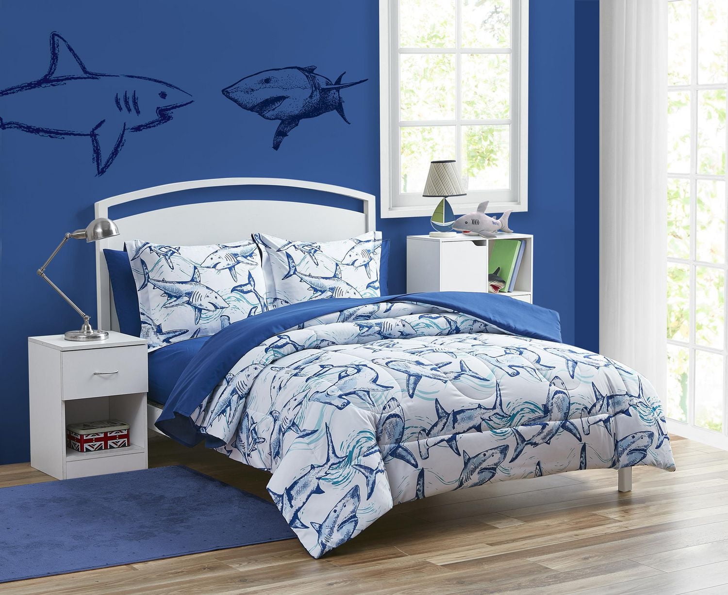 Your Zone Blue Shark Bedding Set for Kids
