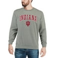 thumbnail image 3 of Men's Colosseum Heather Gray Indiana Hoosiers Arch & Logo Crew Neck Sweatshirt, 3 of 4