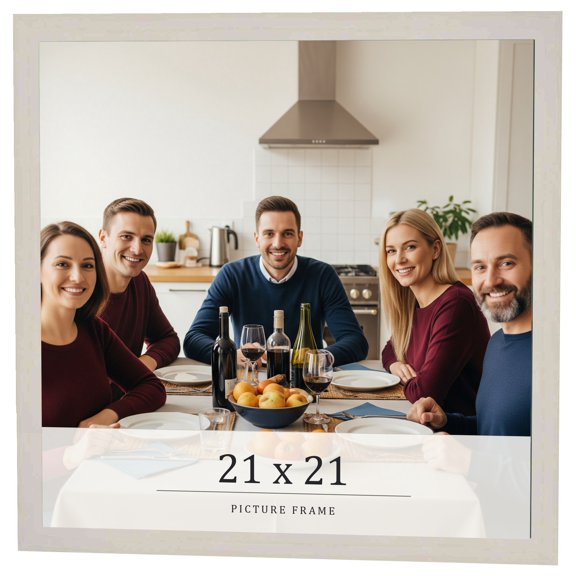 21x21 Frame White Wheat Solid Wood Picture Frame | Moulding Width 0.75 Inches | Interior Depth 0.5
