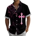 thumbnail image 7 of adaychics Mens Christian Button Up Shirts Cross Floral Print Summer Button Up Shirts Fashion Collared Tops for Vacation Beach, 7 of 7