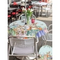 thumbnail image 4 of Outdoor Tablecloth with Umbrella Hole and Zipper, Easter Round Table Cloth 60 Inch Waterproof Tablecloth, Spring Rabbit Tail Eggs Eucalyptus Leaves Wood Picnic Table Cover for Patio Camping, 4 of 7