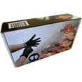 50 Ct Black Disposable Nitrile BBQ Gloves with 2 Cotton Liners for