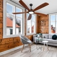 thumbnail image 5 of Ceiling Fans 60 Inch wood Ceiling Fan with light, Low Profile Ceiling Fan with Remote Control,Noiseless Reversible DC Motor with Timer60,Table Fans, 5 of 7
