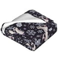 thumbnail image 2 of Bixox Fleece Blanket Elegant ice skates snowflakes A Pattern Super Soft Double-Sided Microfiber Flannel Blanket for Sofa, Bed, Couch,Suitable for All Seasons - 60"x50", 2 of 5