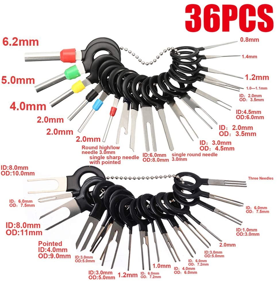 Terminals Puller Repair Removal Tools for Car Pin Extractor Electrical Wiring Crimp Connectors WARMQ 60pcs Terminal Removal Key Tool 