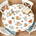 thumbnail image 2 of Fall Pumpkin Round Tablecloth Thanksgiving Harvest Outdoor Tablecloth Waterproof Table Cover for Picnic Dinner Party Decor 47 In C, 2 of 6