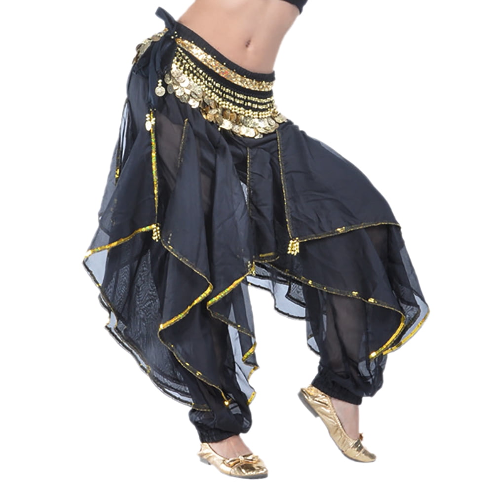 Side Band Long Pants Belly Dance Costumes Practice Dancewear Dance Trousers NEW 
