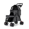 thumbnail image 2 of golytefs Double Pet Stroller for Small Cats And Dogs Foldable Kittens Puppies Travel Strolling Cart with Safety Belts Cup Holder & Lockable Wheels Dog Stroller Ideal for Multi-pet Families (Black), 2 of 8