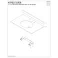 thumbnail image 3 of Kingston Brass KVPB3722A38 Wimbeldon 37" x 22" Solid Surface Vanity Top with Oval Sink (8" Faucet Drillings), Glossy White, 3 of 4