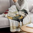 thumbnail image 3 of Retro Rooster Blanket Soft Cozy Warm Throw Blanket for Couch, Plush Fuzzy Flannel Fleece Blankets for Sofa, Farmhouse Animals Wooden Bed Blankets Lightweight Gifts for Women, 40"x60", 3 of 9