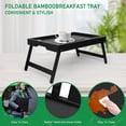 thumbnail image 4 of Foldable Bamboo Bed Tray Table with Handles, Media Slot, Black, 4 of 5
