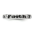 thumbnail image 3 of Sterling Silver Stackable Expressions Polished Enameled Faith Ring, 3 of 5
