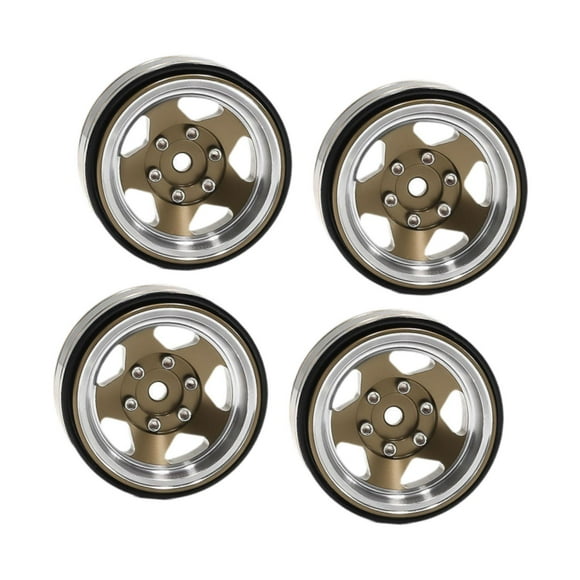 lionlar 4 Pcs Jante de Roue Beadlock 1.3 Pouces pour FMS Ascent-18 1:18 Voiture RC Couleur Bronze Robuste