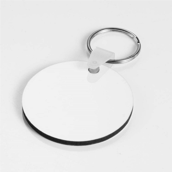 60Pcs Sublimation Blank Keychain DIY MDF Blank Keychain with Key Ring Thermal Transfer Printing Keychain