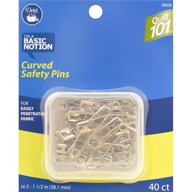 Dritz Quilt 101 Curved Safety Pins 40/PkgSize 2 40/Pkg